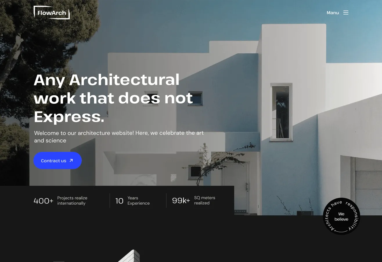 FlowArch landing page