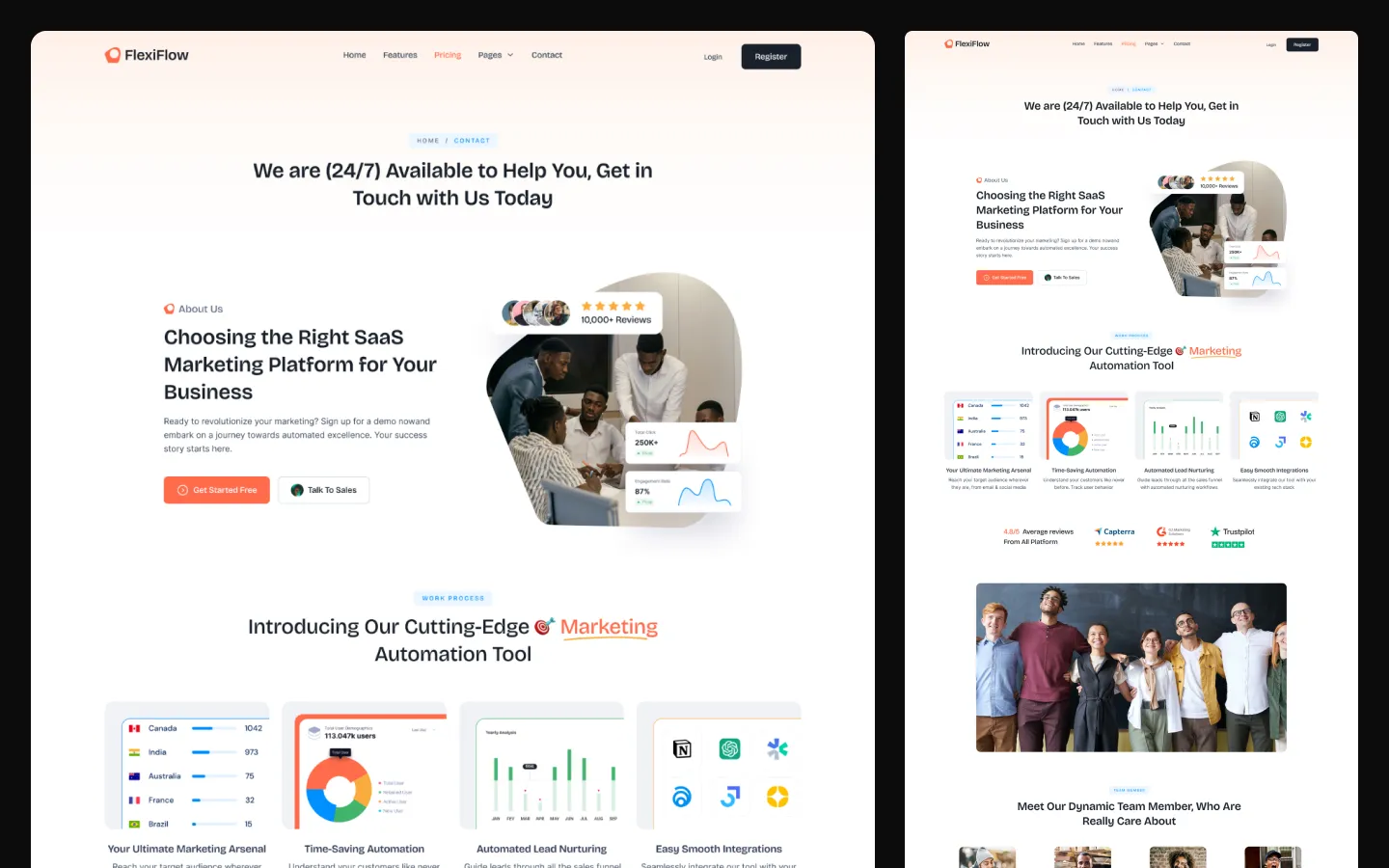 FlexiFlow marketing page