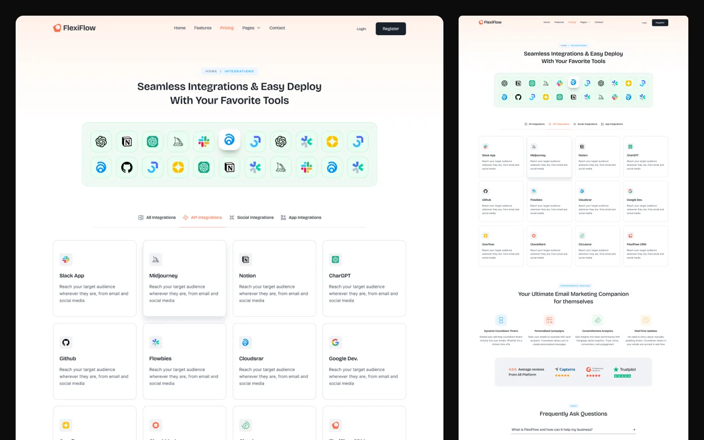 FlexiFlow integrations page